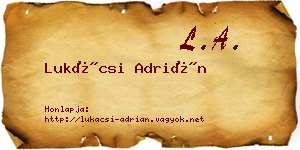 Lukácsi Adrián névjegykártya
